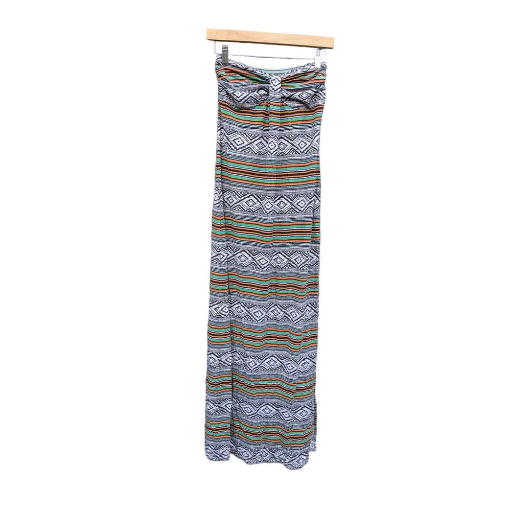 Full Tilt Beachy Costal Summer Vacation Sun Dress Tribal Sleeveless Maxi Dress S